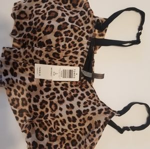 Torrid leopard flounce swim top size 2